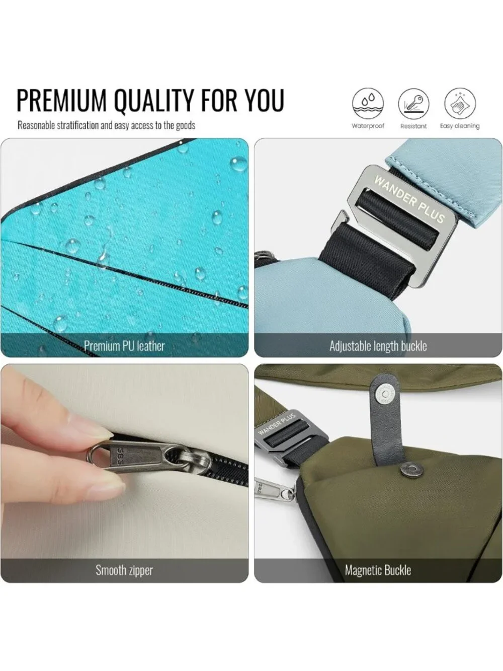 Anti-Theft Multi-Pocket Crossbody Travel Bag for Women & Men, Slim Sling Style